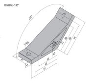 Kąt 135°, 70x70x9 mm