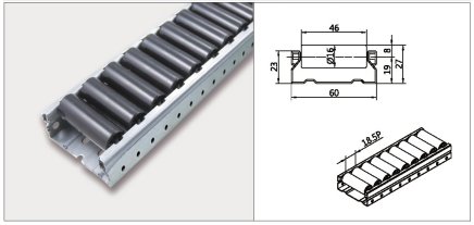 Prowadnica rolkowa PL-601F_ES (ESD) średnica rolki 16 mm